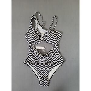 Edelqual Women's One Piece Swimsuit Open Belly Monokini Size Large